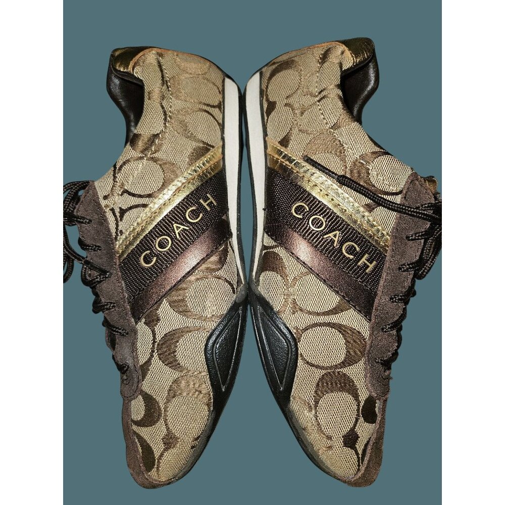 Coach Jayme Signature Canvas Suede Lace Up Oxford Sneaker Women Size 7M